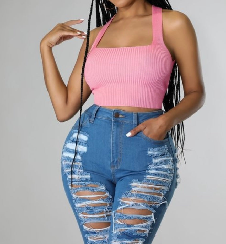 Barbie Lace Up Crop Top