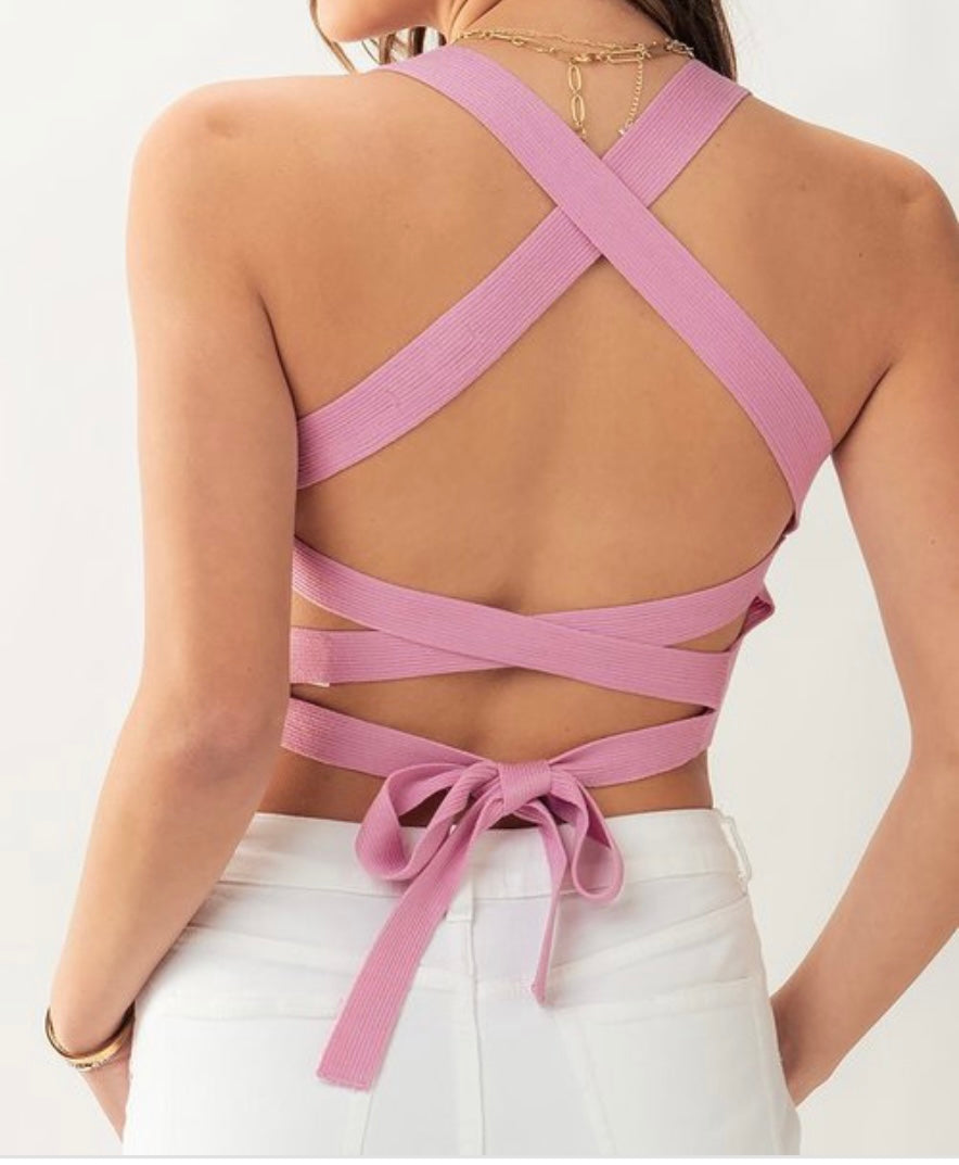 Barbie Lace Up Crop Top