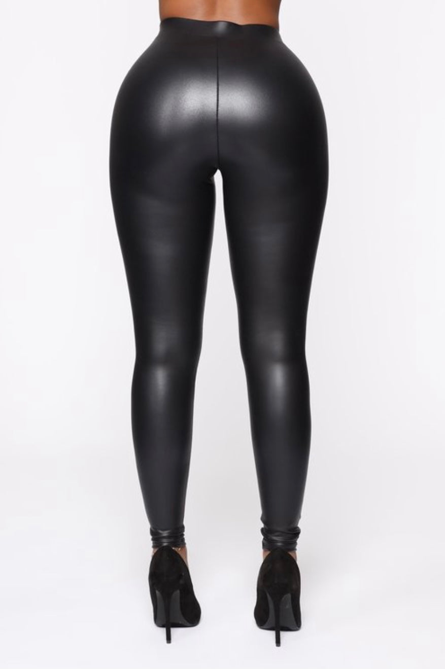 High Waist Leather Leggings