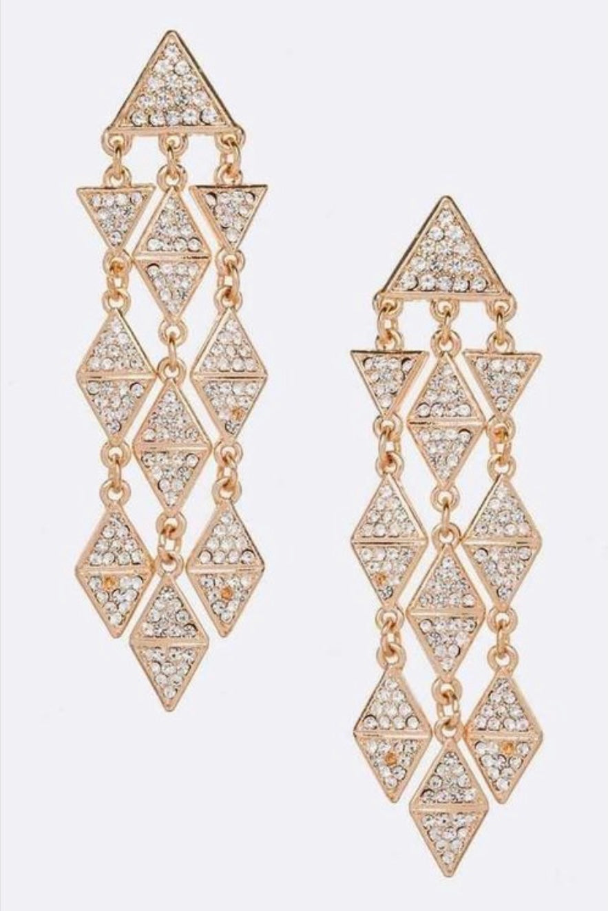 Triangle Chandelier Earrings